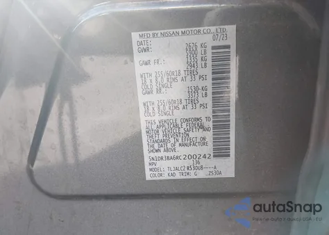 2024 Nissan Pathfinder Sv Fwd из США, поврежденный, VIN 5N1DR3BA6RC200242